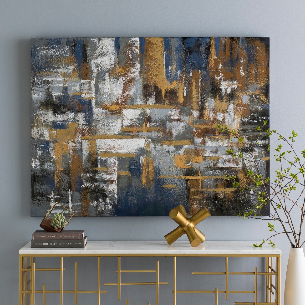 Diva At Home 48" White and Brown Traditional Style and Decorative Indoor Wall Decor Painting